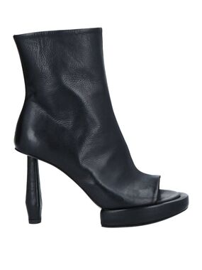 MALLONI Black Leather Ooen Toe Ankle Boots